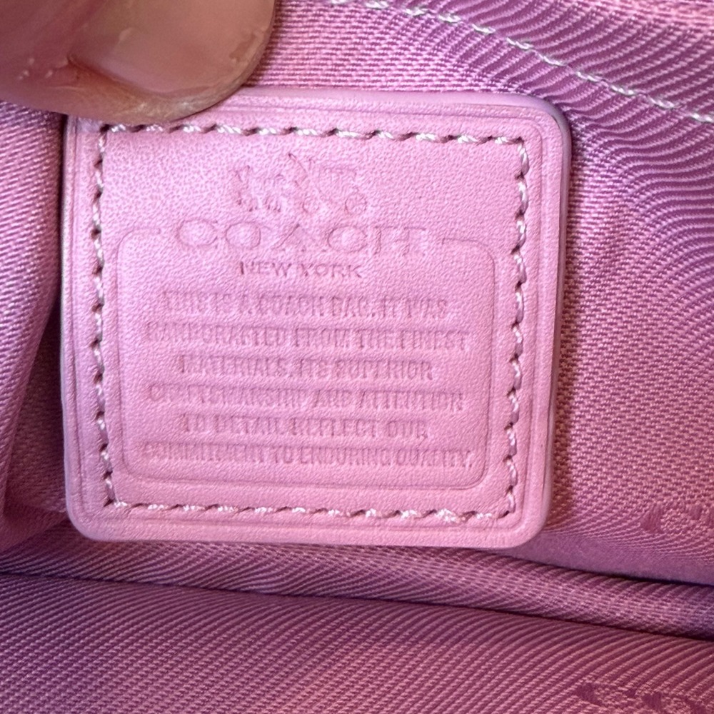 Coach Crossbody Bag Womens Magenta Pebbled Leather G1592-64798 Barbiecore 8in - Picture 9 of 16